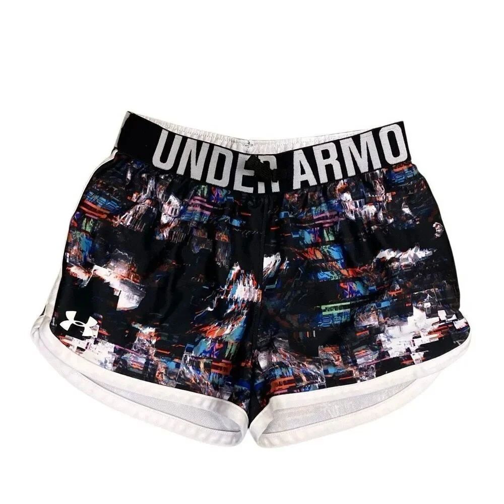 Under Armour Youth Medium heatgear Activewear Shorts colorful branded band #119
